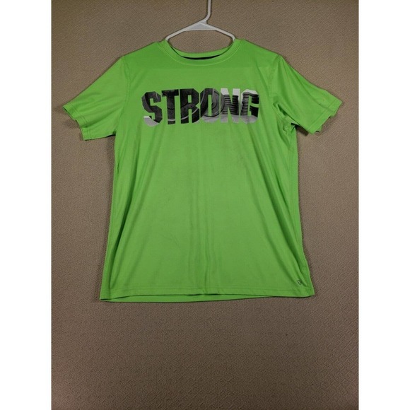 Xersion Shirt Boys XL Green Short Sleeve Logo Crew Neck Polyester Pullover - Picture 1 of 16